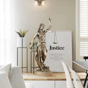 Statue en bronze représentant Thémis, symbole de Justice