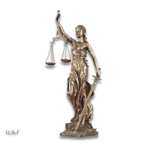 Statue de la Justice Thémis effet bronze 27 cm