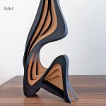 Sculpture contemporaine en bois, 40 cm, design unique