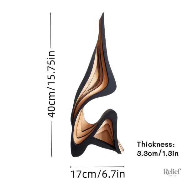 Statue abstraite en bois, pièce décorative, 40 cm