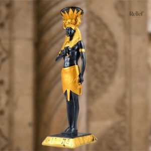Statue décorative égyptienne avec deux figures divines