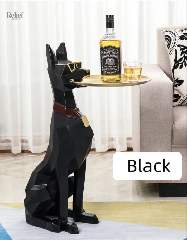 Statue Dobermann 74 cm pour table d'appoint