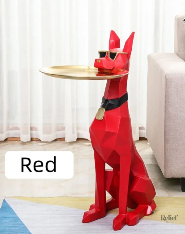 Statue de chien Dobermann pour intérieur