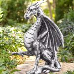 Dragon en résine pour extérieur, statue décorative pour jardin