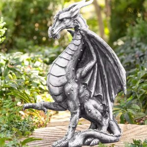 Dragon en résine pour extérieur, statue décorative pour jardin
