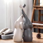 Duo d'éléphants en céramique, décoration unique