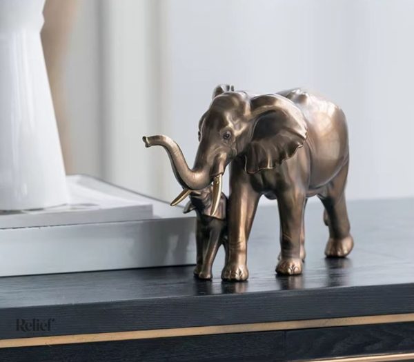 Statue éléphant stylisée, 30 cm, art africain