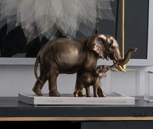 Décoration éléphant africain, 30 cm, objet d'art