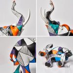 Éléphant en art déco, 19 cm, objet de décoration unique