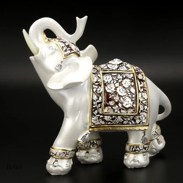 Éléphant en porcelaine, déco intérieure élégante