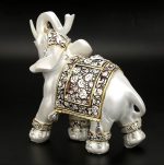 Statue éléphant blanc 14 cm, art en céramique