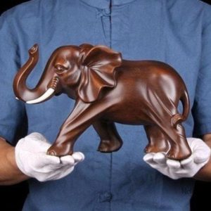 Éléphant décoratif en bois, 15 cm de hauteur