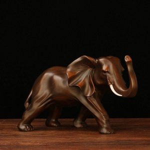 Figurine éléphant en bois, artisanat unique