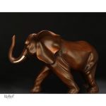 Éléphant en bois sculpté, 15 cm pour décoration
