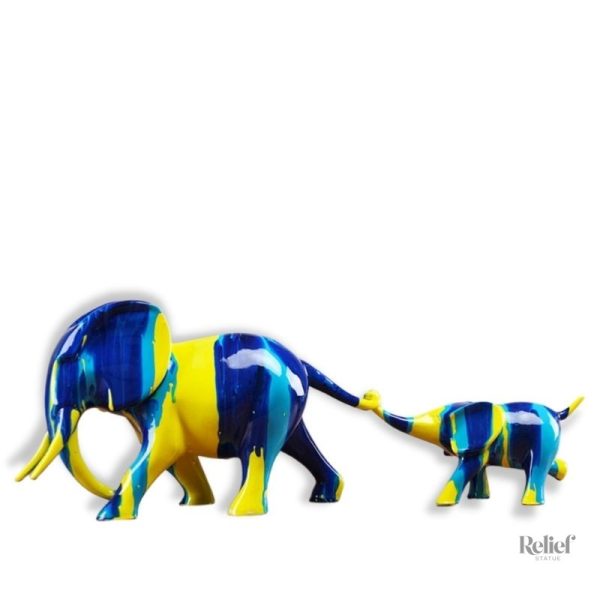 statue-elephant-deco-1 Statue Éléphant Déco Famille en résine élégante