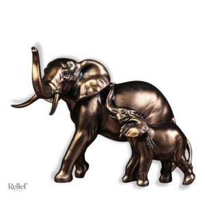 Statue dorée d'éléphant décorative