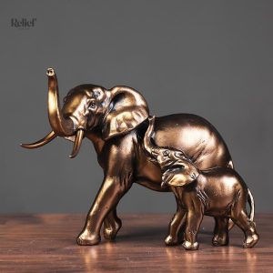Éléphant en statue dorée pour la décoration intérieure