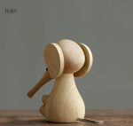 Éléphant en bois, décoration scandinave, 12 cm