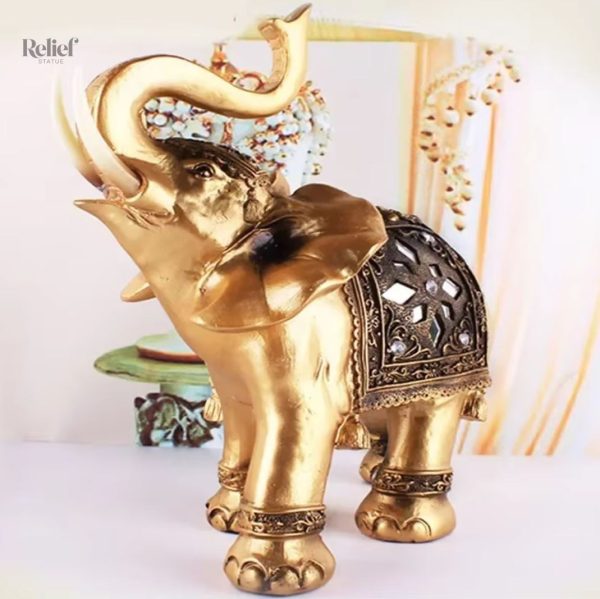 statue-elephant-en-resine-doree-15-cm-1 Statue éléphant en résine dorée 15 cm