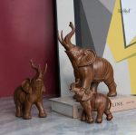 Figurine éléphant de 26 cm, élégance naturelle en résine