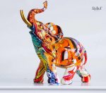 Statue éléphant pop art en résine de 17 cm