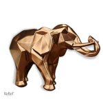 Statue éléphant origami 15 cm, décorative et moderne