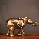 Figurine éléphant origami, 15 cm, style minimaliste