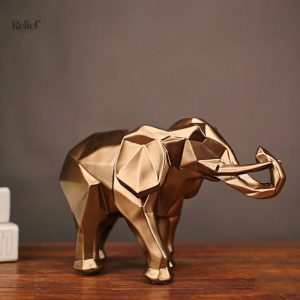Statue décorative éléphant, origami, 15 cm, design unique