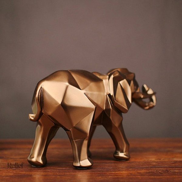 Éléphant origami, statue 15 cm, pièce d'art élégante