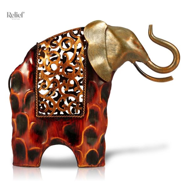 Statue en métal, éléphant symbolique pour collection