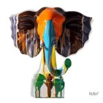 Statue Éléphant multicolore décorative