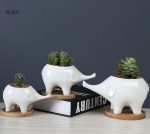 Pot de fleur éléphant en céramique élégante