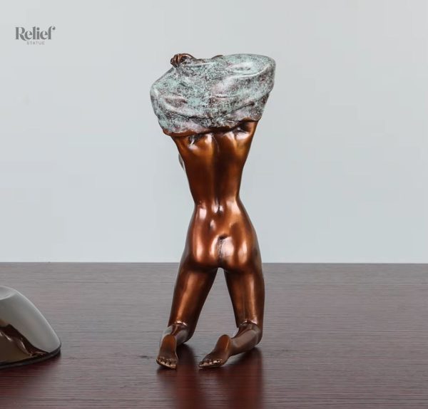 Statue artistique en bronze, forme féminine