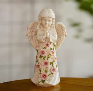 Figurine enfant ange illuminée pour jardin ou balcon