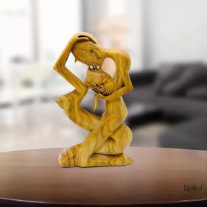 Statue couple en bois