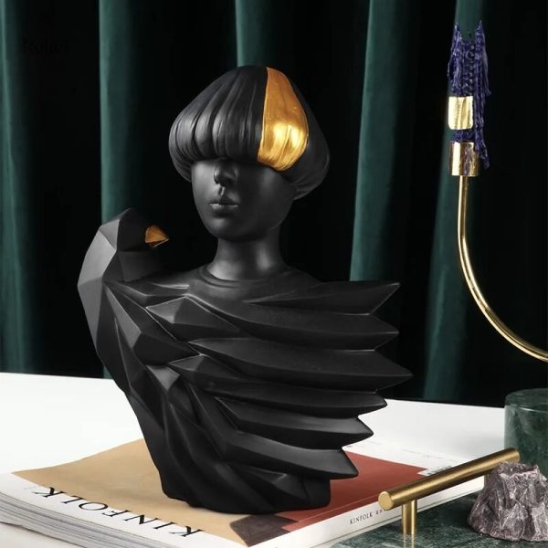 Sculpture décorative femme, taille 41 cm