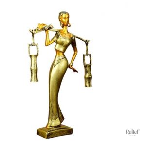Statue élégante de femme rétro, 29 cm