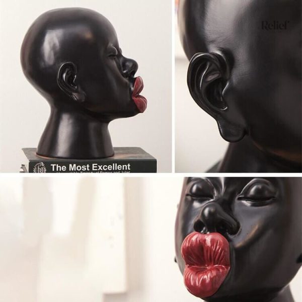 Sculpture moderne de femme, Le Baiser, hauteur 32 cm