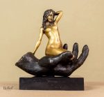 Statue Femme Nue en Bronze sur Socle Marbre 22 cm