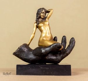 Statue Femme Nue en Bronze sur Socle Marbre 22 cm