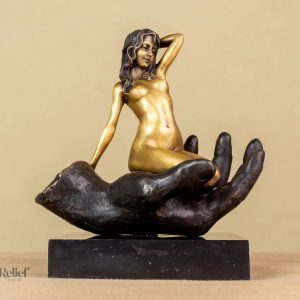 Statue Femme Nue en Bronze sur Socle Marbre 22 cm