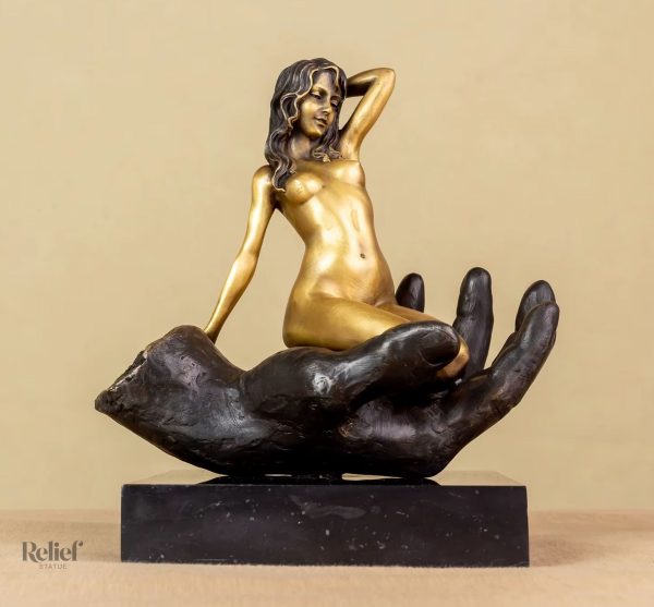 Statue Femme Nue en Bronze sur Socle Marbre 22 cm