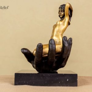 Bronze Femme Statue sur Socle en Marbre, 22 cm