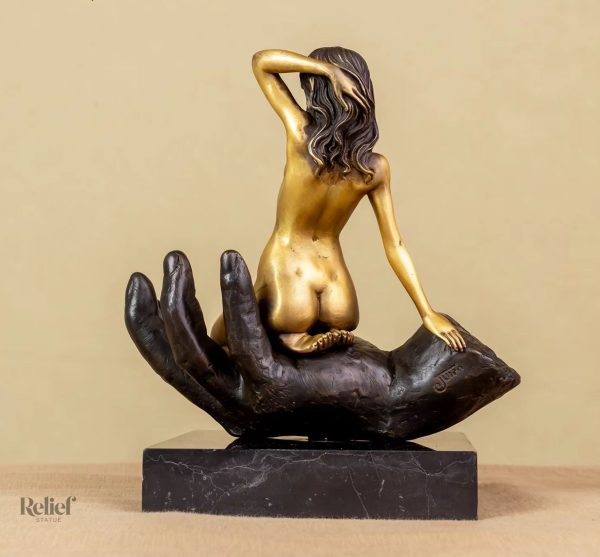 Figurine en Bronze Femme, hauteur 22 cm, socle en marbre