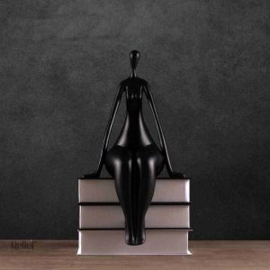 Statue féminine décorative en forme ronde, 37 cm