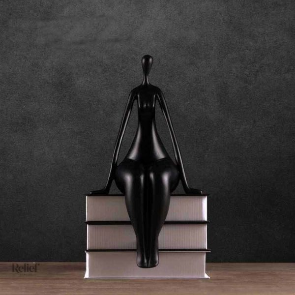 Statue féminine décorative en forme ronde, 37 cm