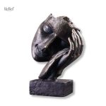 Statue bronze femme visage effet bronze 22 cm