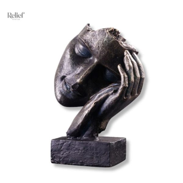 statue-femme-visage-1 Statue bronze femme visage effet bronze 22 cm