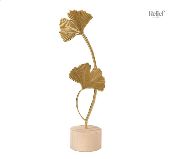 statue-feuilles-scandinave-en-metal-dore-20-cm-1 Statue métal doré feuilles scandinaves 20 cm