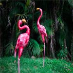Flamant Rose en métal 66 cm design unique